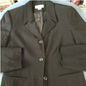 Worthington Women's Black Button Up Suit Jacket/Blazer w/ Shoulder Pads - Size 8
